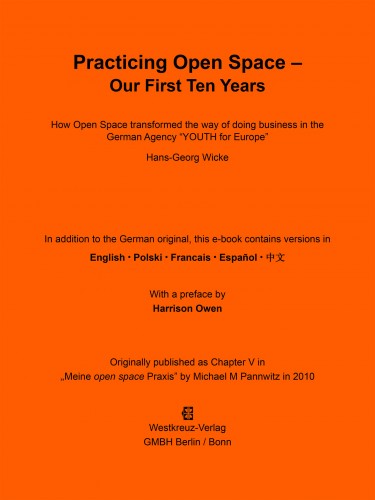 Livre Jugend für Europa 10 Jahre open space Praxis Hans-Georg Wicke & Michael M Pannwitz